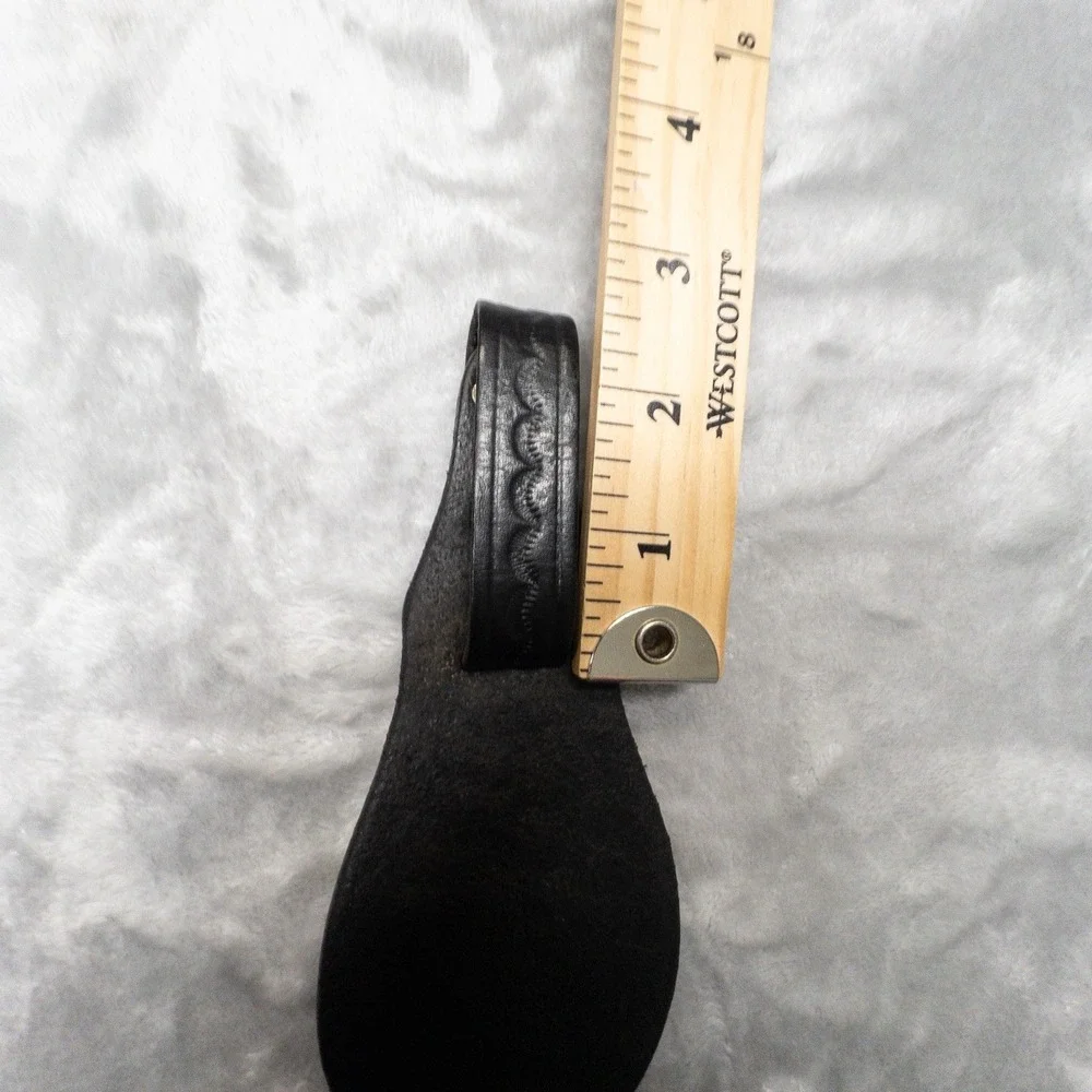 Leather Duty Belt Key Holder Black Leather Basket weave